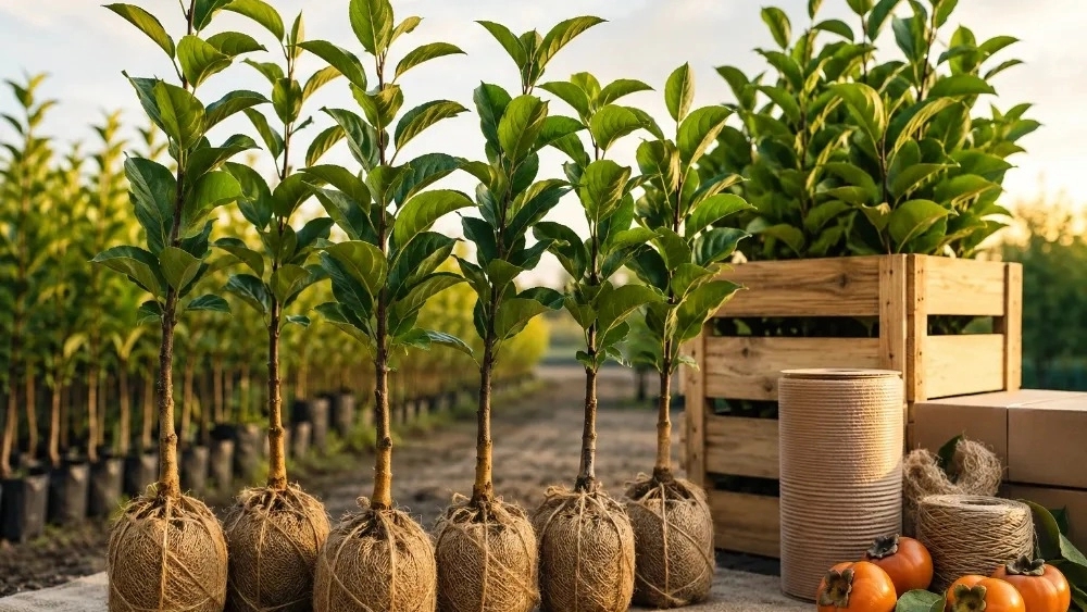خرید نهال خرمالو سیبی باکیفیت با بستهبندی ایمن خرید نهال خرمالو سیبی باکیفیت با بستهبندی ایمن